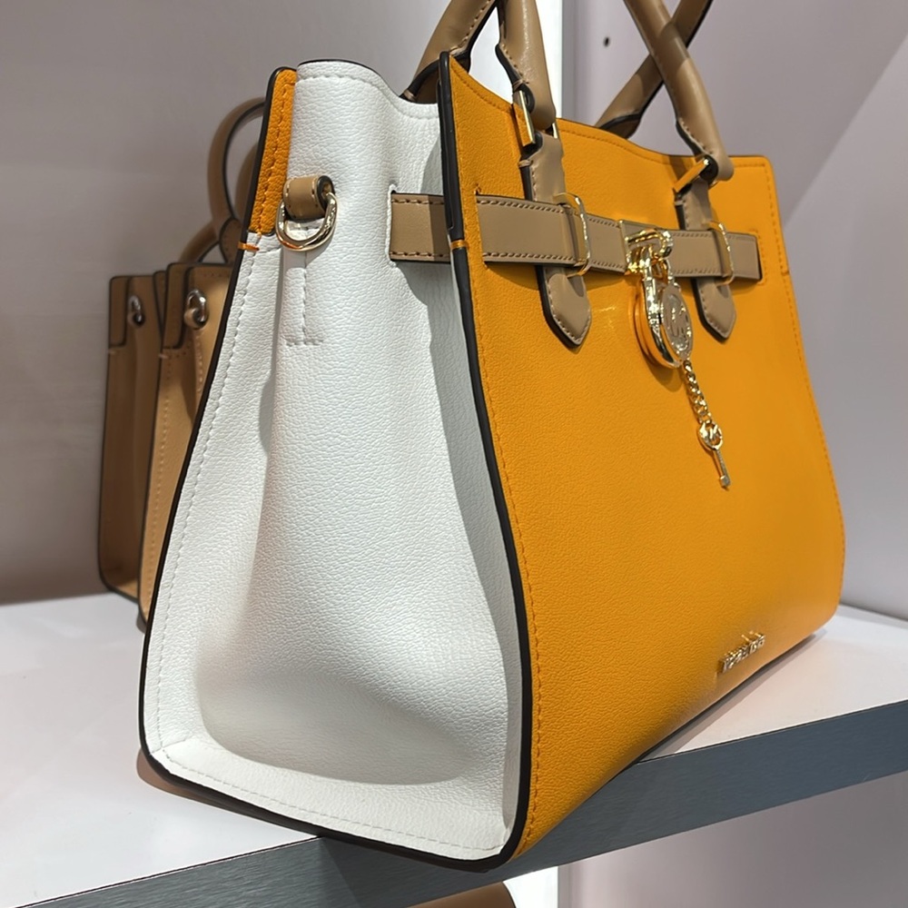 MICHAEL KORS Hamilton Medium Color-Block Leather Satchel
POP ORANGE MULTI
NWT - Picture 3 of 16